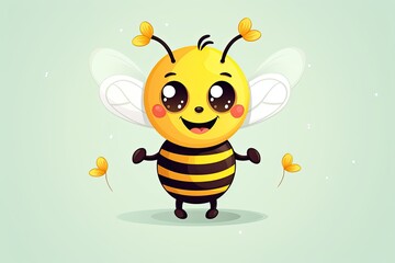 cute smiling happy honey bee illustration
