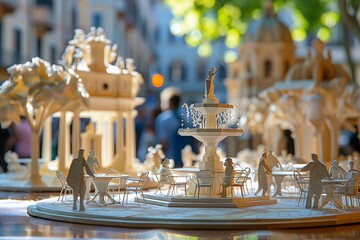 Rome Piazza Life Origami Paper Creation

