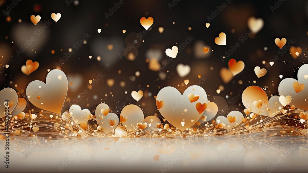 Leinwandbilder A collection of colorful hearts float gracefully in the air, creating a mesmerizing and enchanting scene