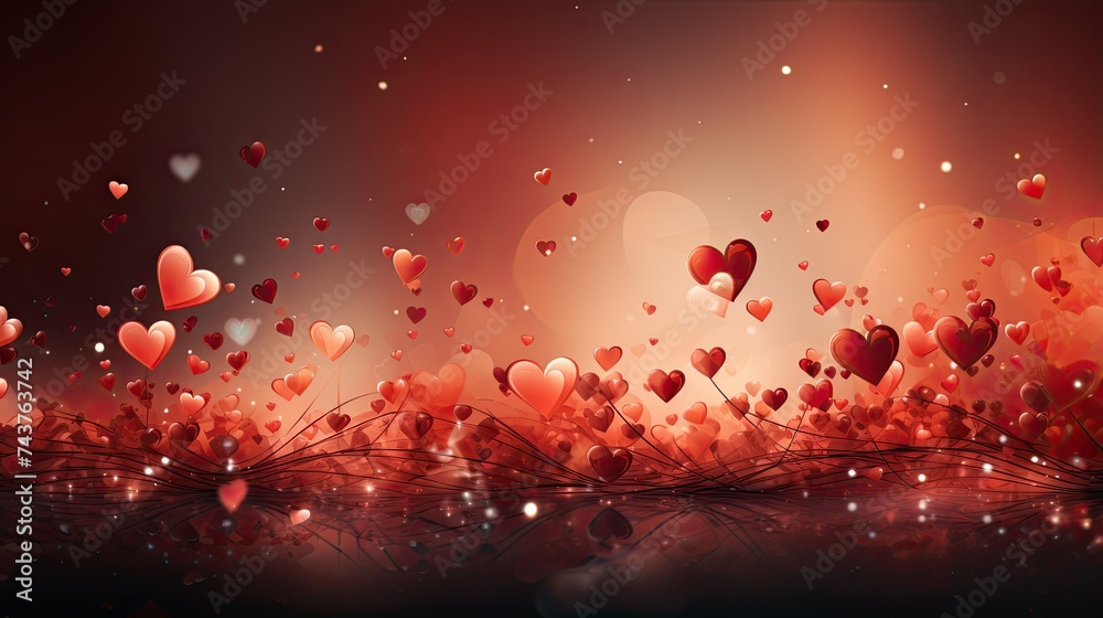 Aufkleber a collection of vibrant hearts gracefully floating in the air, creating a whimsical and enchanting s