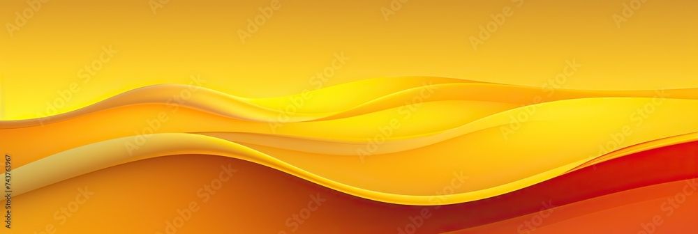 Poster A vibrant display of wavy lines in yellow and red hues, creating a dynamic and energetic visual experience