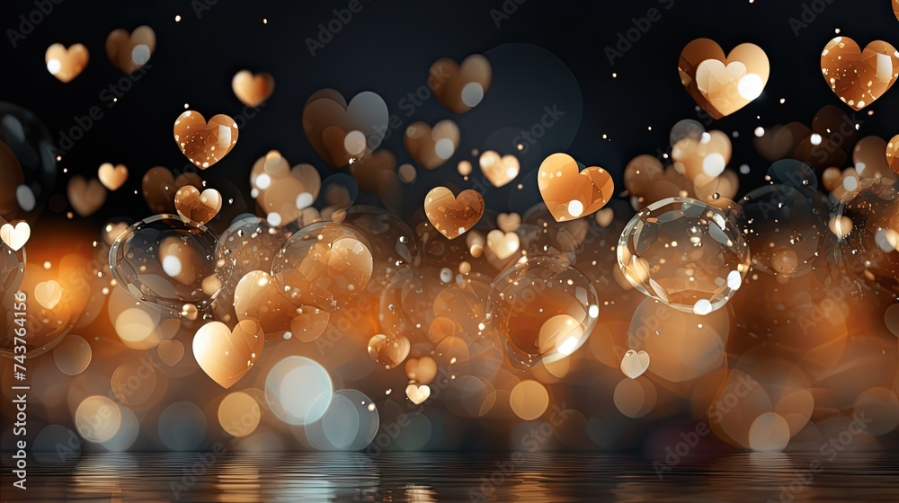 Aufkleber a mesmerizing array of hearts drift gracefully in the air, creating a dreamy and romantic atmosphere