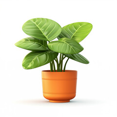 3d illustration of a plant in a pot