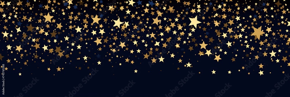 Sticker A mesmerizing black background adorned with shining gold stars, creating a magical and enchanting atmosphere