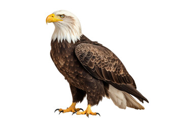 Noble Bald Eagle Cutout on Transparent Background