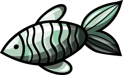 Fish cartoon funny illustration