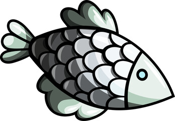 Fish cartoon funny illustration
