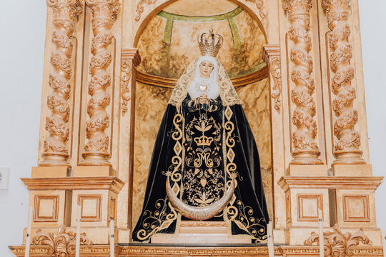 campillos andalusia spain 13 february 2024 a typical spanish town church decoration