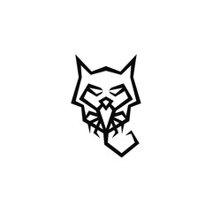 Wolf head and scorpion logo design.