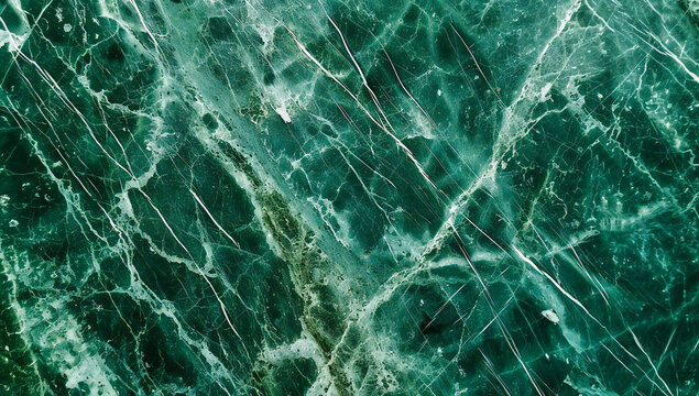 Close-up of green malachite marble, showcasing the rich textures and intricate patterns of this luxurious natural stone