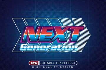 3d text effect next generation modern