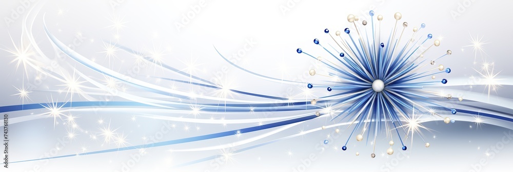 Aufkleber a mesmerizing blue and white abstract background filled with twinkling stars, creating a dreamy and 