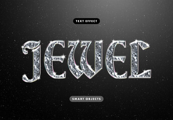 Chrome Diamonds Gothic Text Effect Mockup