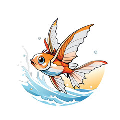 flying fish vector