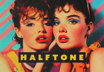 Pop Art Magazine Halftone Photo Effect Mockup With Generative AI Preview