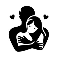 Explore our exquisite Couple Romantic Valentine's Day Background in Black and White SVG Vector File, laser cutting projects. Romantic Backdrop Generative Ai