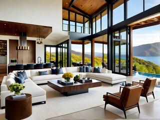 Modern Elegance Unveiled: Beautiful Open Living Room Splendor