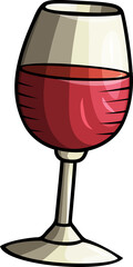Glass of vine cartoon funny illustration