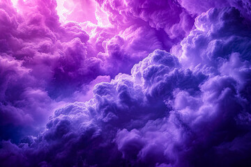 Purple and blue cloudscape with darker clouds in the middle.