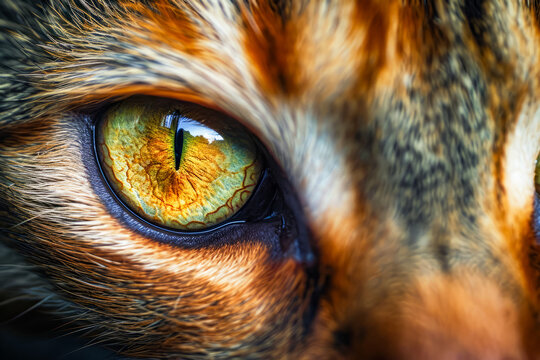 Cat's eye with yellow and black iris.