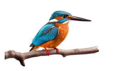 Kingfisher Standing Out Isolated on Transparent Background PNG.