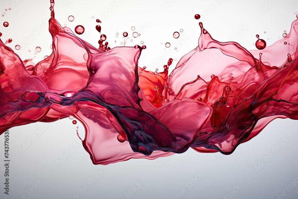 Poster a mesmerizing scene unfolds as a vibrant red liquid defies gravity, floating gracefully through the 