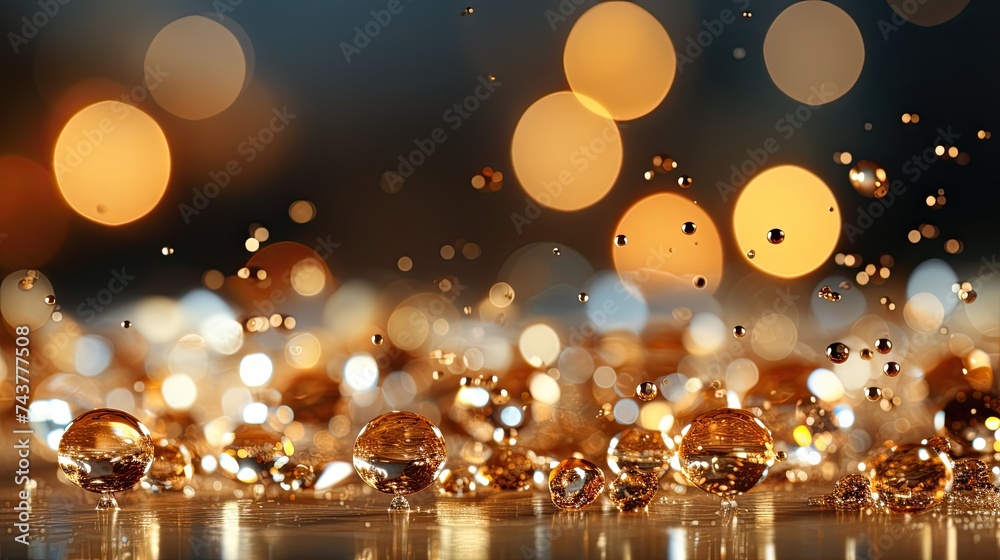 Aufkleber A collection of brilliant, reflective spheres arranged atop a table in a sparkling array