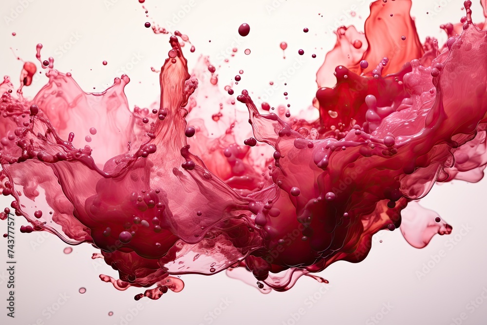 Leinwandbilder A vibrant pink liquid splashes into the air, creating a mesmerizing display of movement and color