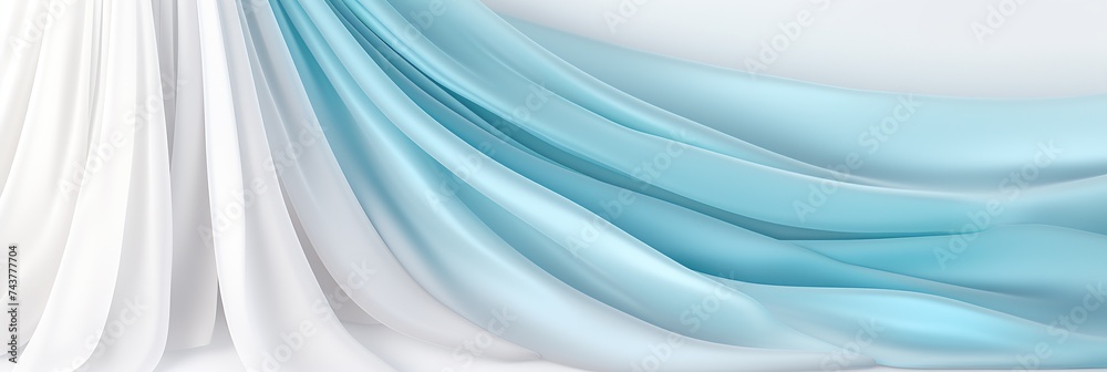 Leinwandbilder elegant white and blue fabric drapes creating a smooth and flowing background texture.