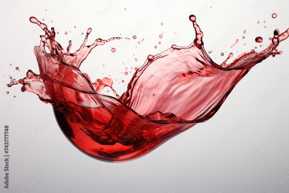 Aufkleber a vibrant red liquid bursts into the air in a graceful and mesmerizing display of movement and color