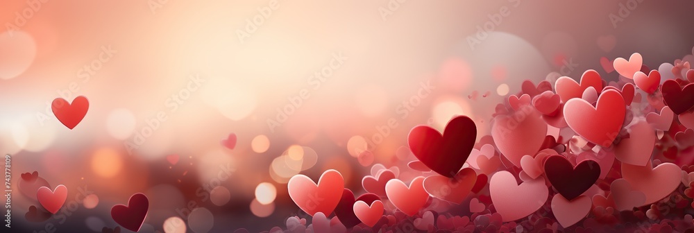Aufkleber a mesmerizing display of hearts floating gracefully in the air, forming a delightful and heartwarmin