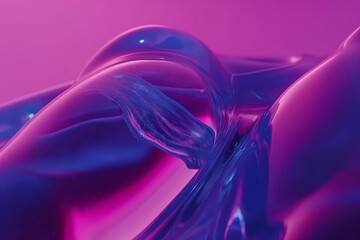 Abstract Liquid Art with Blue Waves on a Purple Background for Creative Design Concepts