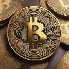 Bitcoin cryptocurrency gold coin currency money