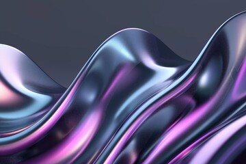Abstract Fluid Art Texture with Smooth Waves in Purple and Black Tones, Elegant Background Concept, Modern Digital Design