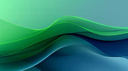 Obraz premium Abstract Aquatic Waves on Emerald and Sapphire Gradient
