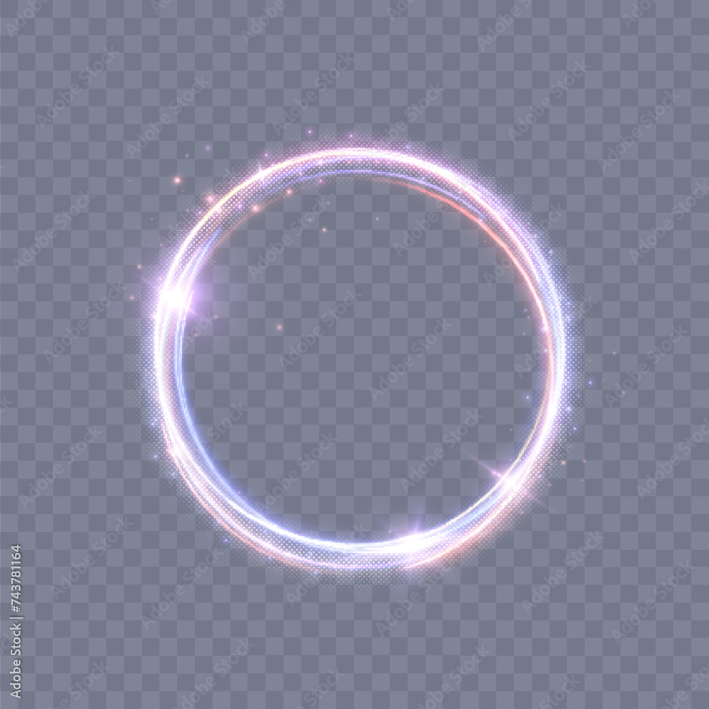 Aufkleber abstract neon blue-violet ring. a bright plume of luminous rays swirling in a fast spiraling motion.