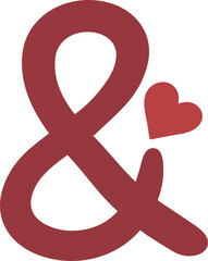 cute heart letter sign symbol ampersand