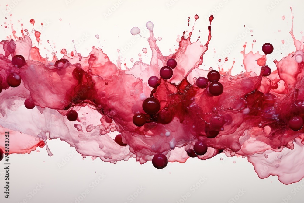Leinwandbilder red and pink inks swirl and blend together in a mesmerizing dance of colors and textures, creating a