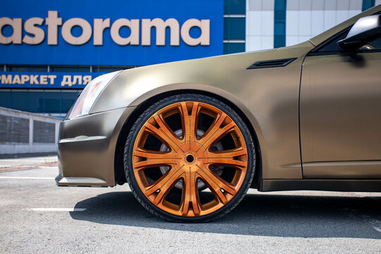 car on the road wheel Cadillac CTS