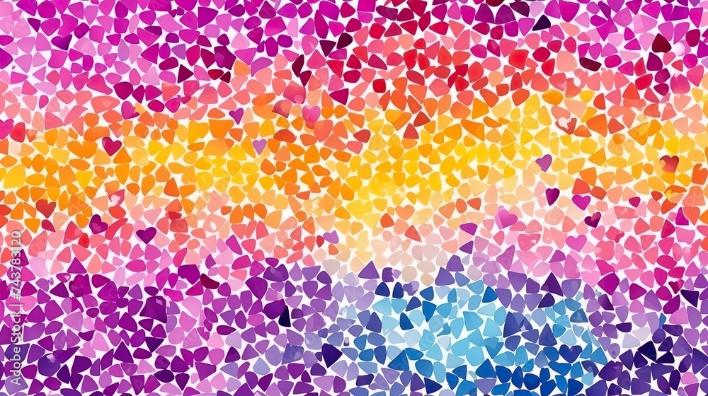 Leinwandbilder Various colorful hearts overlapping to create a vibrant and joyful background with a sense of unity and love