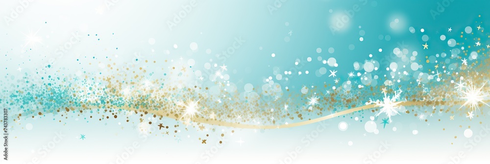 Aufkleber a mesmerizing blend of blue and white hues adorned with shining stars, creating a dreamlike and ench