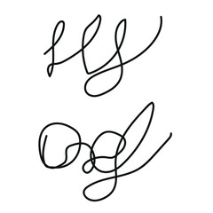A signature set is a group of dummy contract signatures. Set of fake autographs, signature isolated on white background