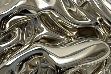 Abstract Liquid Gold Texture, Flowing Metallic Surface, Modern Luxury Background, Digital Art Concept, 3d Render