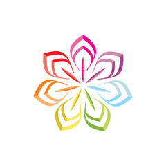 Traditional colorful floral pattern logo design mandala luxury template