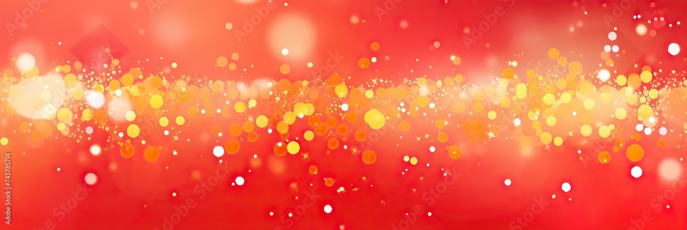 Aufkleber A vibrant red and yellow background with rain drops falling gently, creating a mesmerizing display of colors and movement