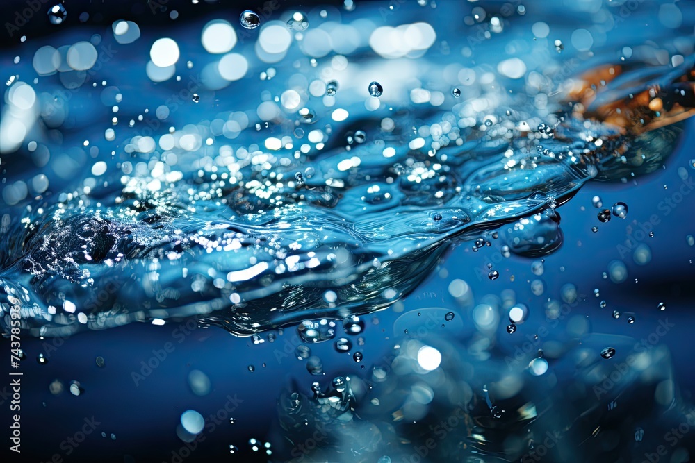 Aufkleber sparkling water dances gracefully, bubbling up with effervescent energy in a close-up capture that s