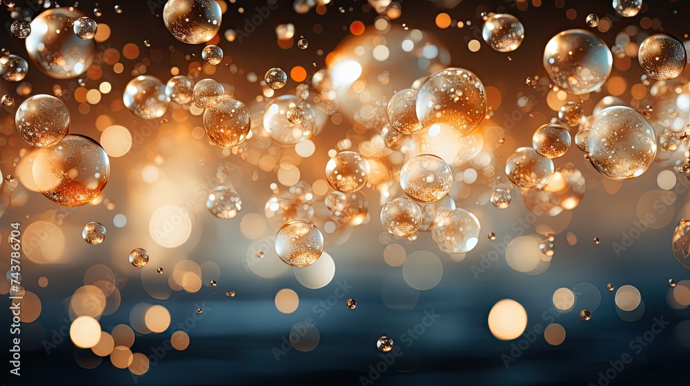 Leinwandbilder multiple bubbles floating gracefully in the air, reflecting the light and creating a magical ambiance