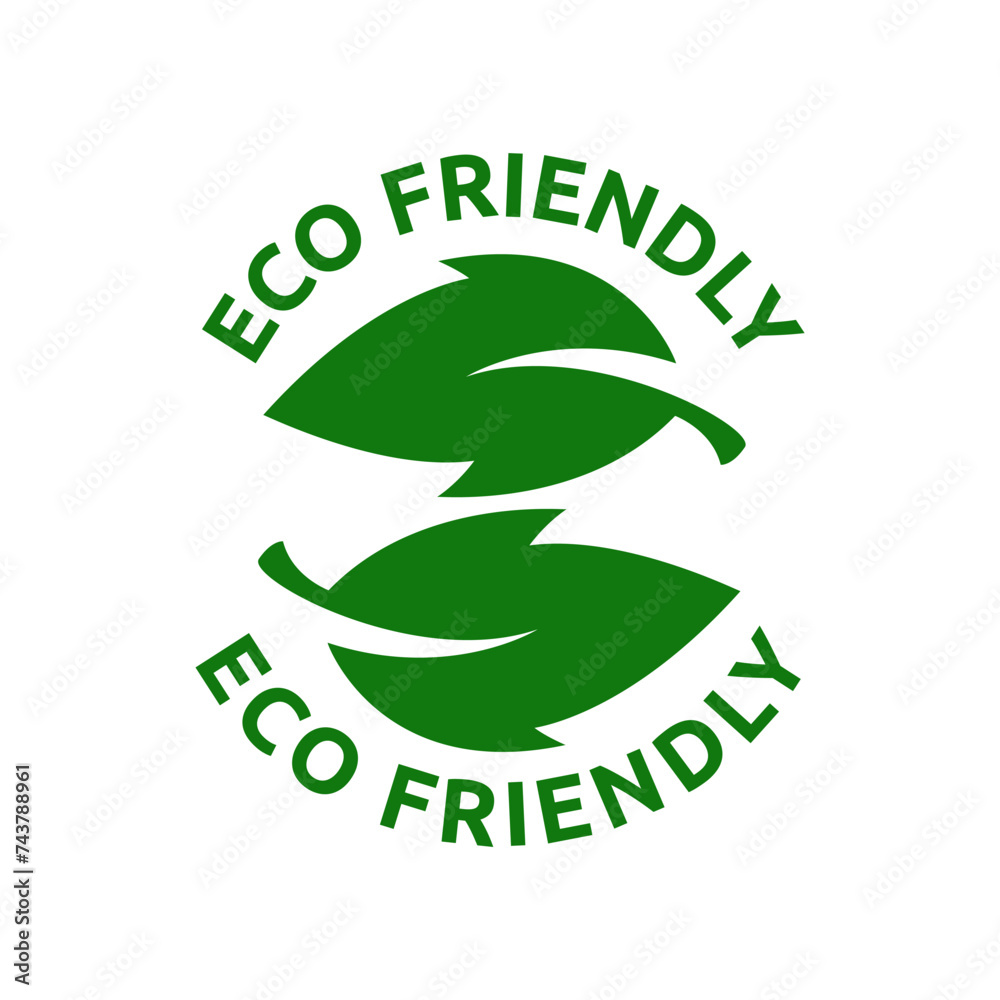 Sticker Eco friendly icons. Ecologic food stamps. Organic natural food labels.