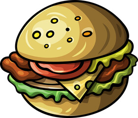 Cartoon funny burger
