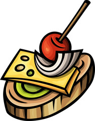 Cartoon funny tapas